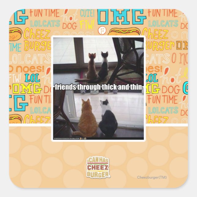 Through thick and thin square sticker (Front)