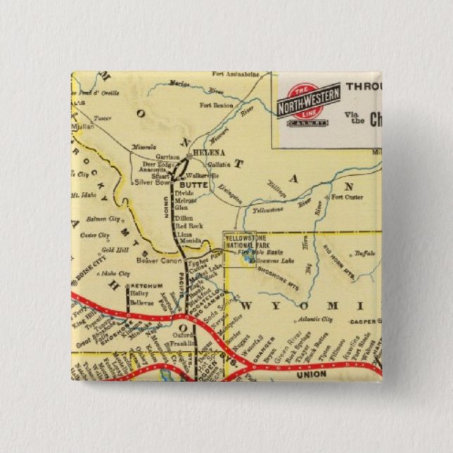 Through train service from Chicago 15 Cm Square Badge (Front)