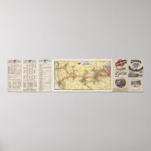 Through train service from Chicago Poster