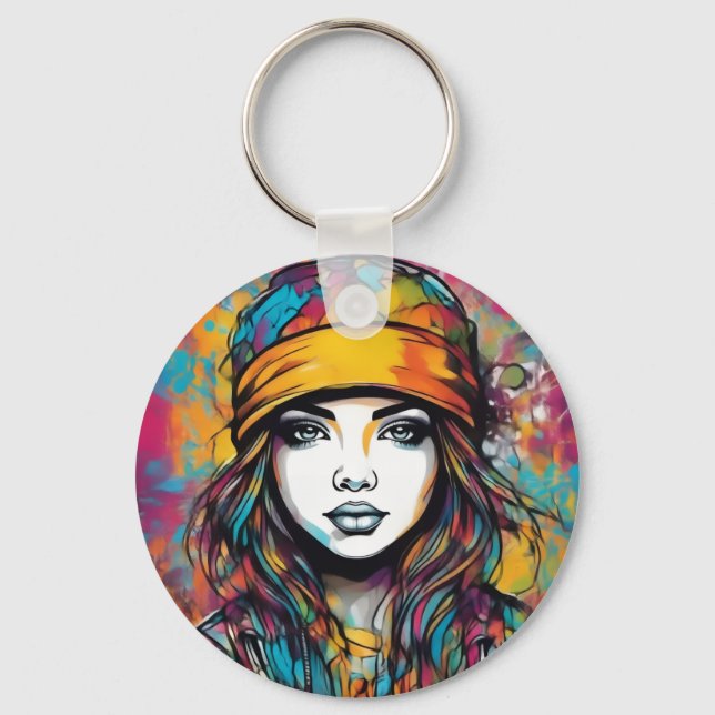 Throughoughly modern flare key ring (Front)