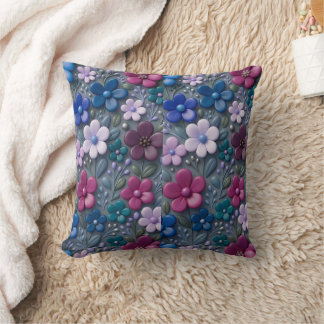Throw3D Floral Pattern Decorative Throw Pil Pillow