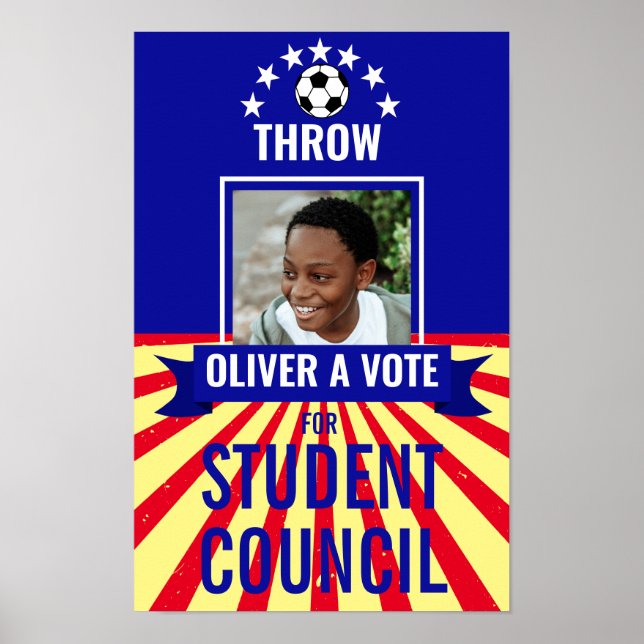 Throw a Vote" Sports-Themed Voting Poster (Front)