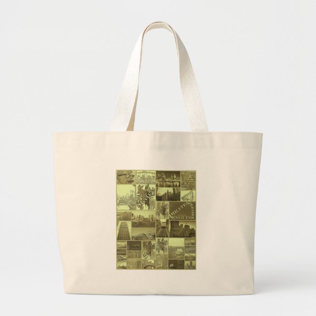 Throw Back City Large Tote Bag (Front)