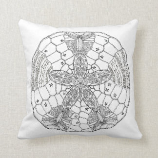 Throw black and white Pillow With Shell Design
