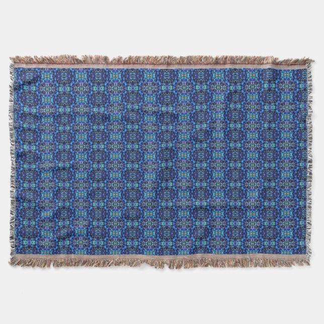 Throw Blanket Blue & Purple Orchids (Front)