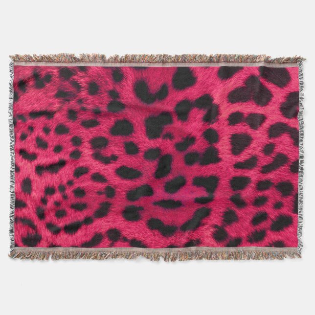 Throw Blanket/Hot Pink Cheetah Print Blanket (Front)