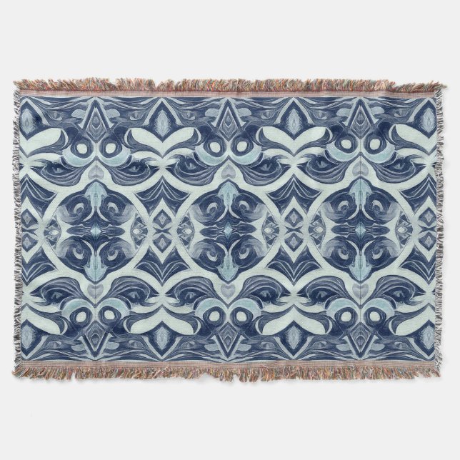 Throw Blanket, Modern grey colour fabric pattern   Blanket (Front)
