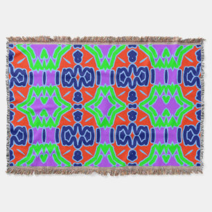 Throw Blanket, Modern multicolor fabric pattern Blanket