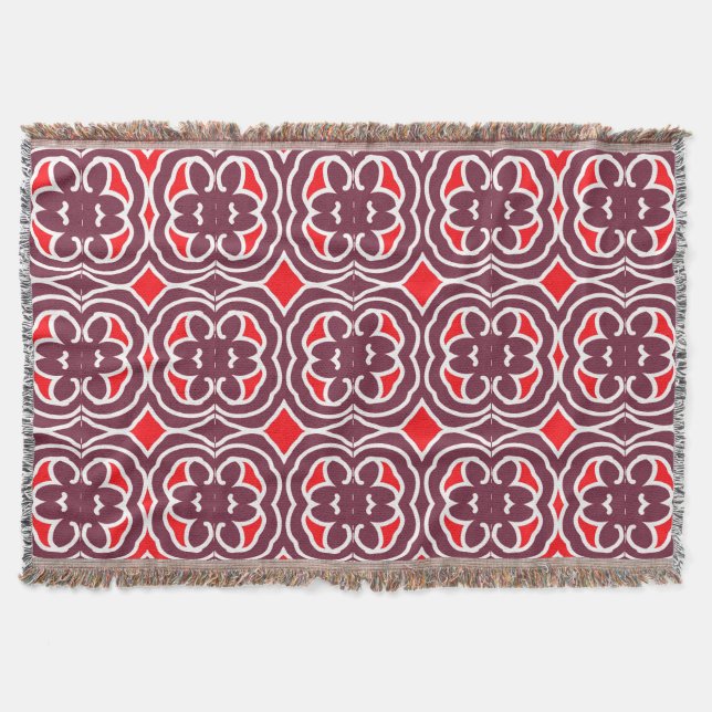 Throw Blanket, Modern multicolor fabric pattern  T Blanket (Front)