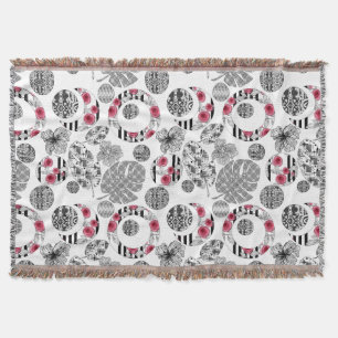 Throw Blanket , Red and Black, Quilting ,Patchwork