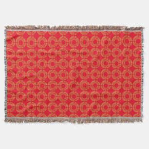 Throw Blanket Red Gold Naughty or Nice Christmas