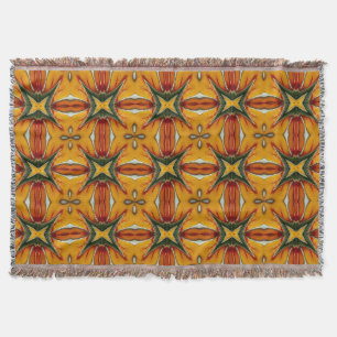 Throw Blanket, Vibrant multicolor fabric pattern Blanket