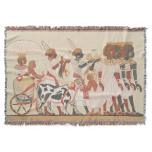 Throw Blanket with a vintage Egyptian illustration