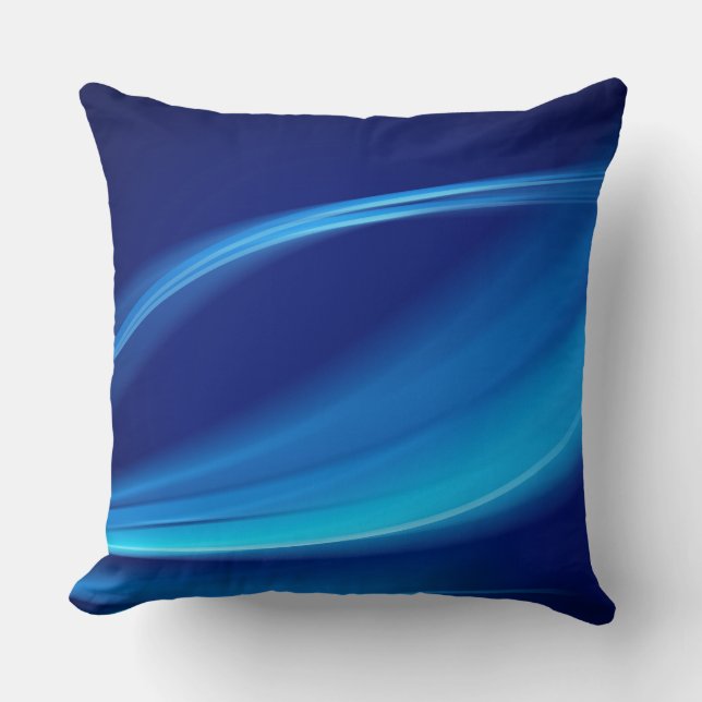 Throw Cushion - Abstract Clear Blue (Front)