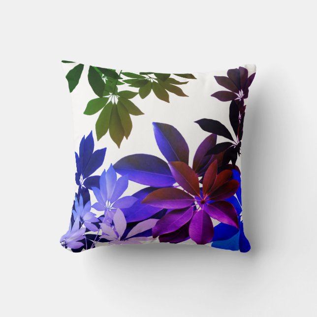 Throw Cushion, Green Leaves,  Foliage Cushion (Front)