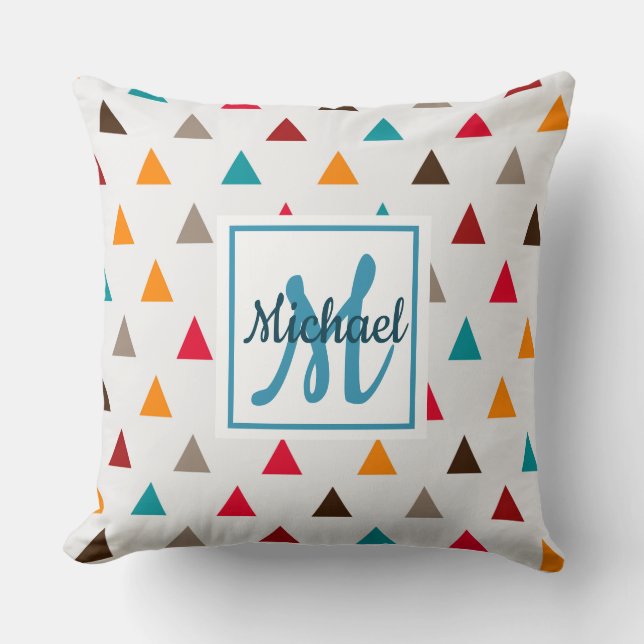 Throw Cushions - Personalised Monogram Triangles (Front)