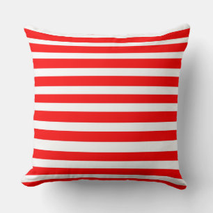 Throw Cushions - Red and White Stripes