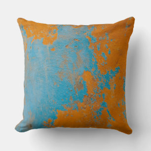 Throw Cushions - Rustic Wall Yellow Blue Mustard