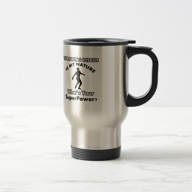 throw  discus design travel mug (Right)
