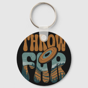 Throw Far Ultimate Frisbee Disc Golf Key Ring