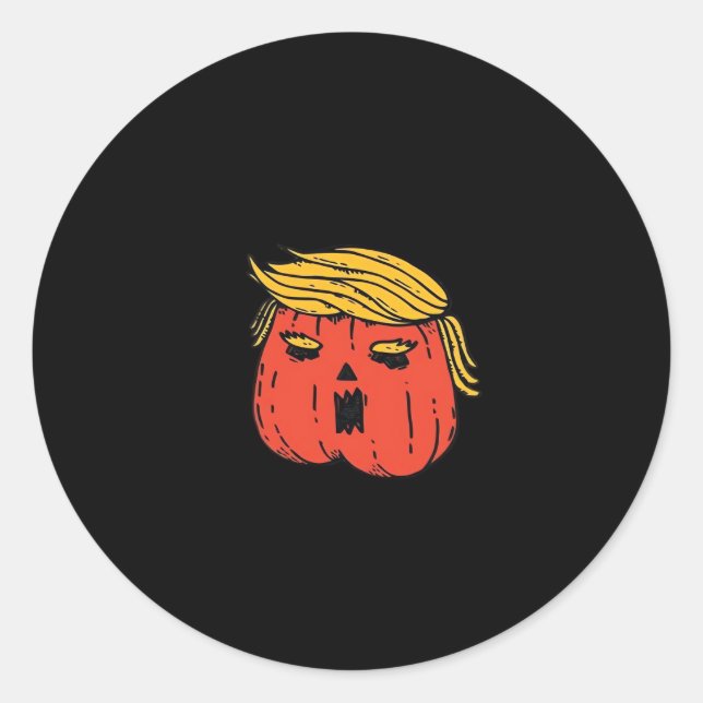 Throw Him Out Like A Pumpkin Trumpkin Halloween El Classic Round Sticker (Front)