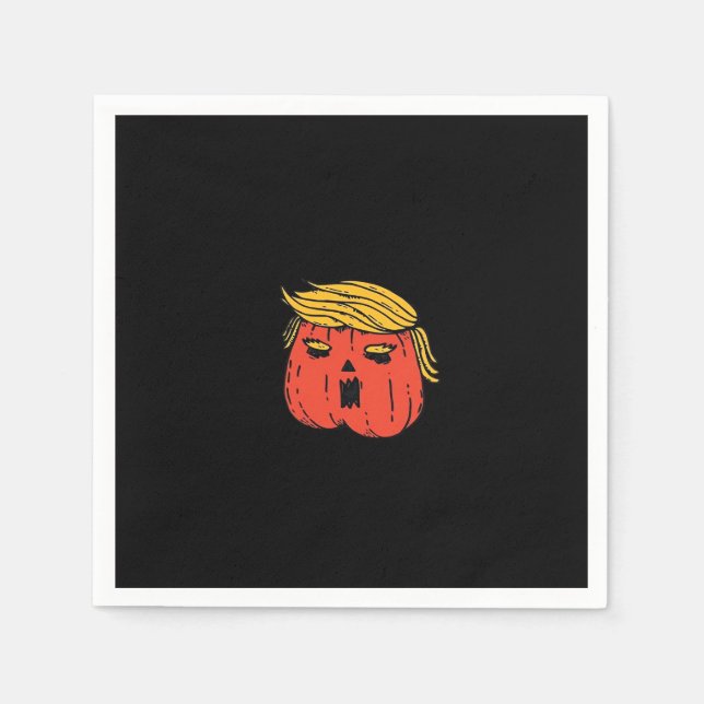 Throw Him Out Like A Pumpkin Trumpkin Halloween El Napkin (Front)