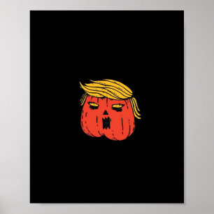 Throw Him Out Like A Pumpkin Trumpkin Halloween El Poster