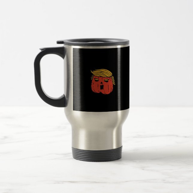 Throw Him Out Like A Pumpkin Trumpkin Halloween El Travel Mug (Left)