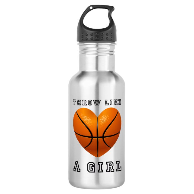 throw like a girl basketball 532 ml water bottle (Front)