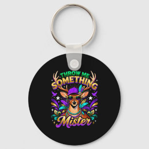 Throw Me Soing Mister Mardi Gras Deer Design _3 Key Ring