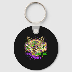 Throw Me Soing Mister Mardi Gras Vibes Camo Deer H Key Ring