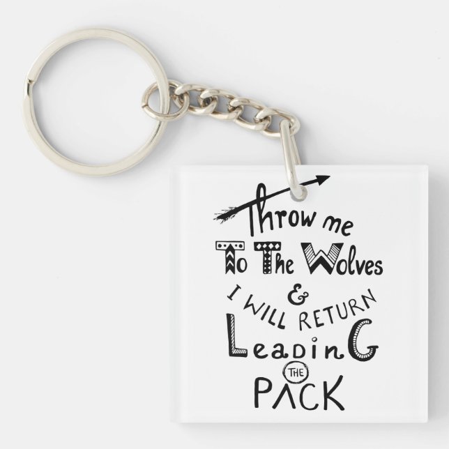 Throw me to the wolves! Motivational quote Key Ring (Front)