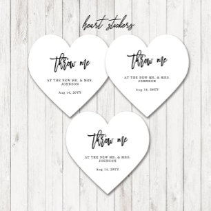 Throw me Wedding Petals Confetti  Heart Sticker