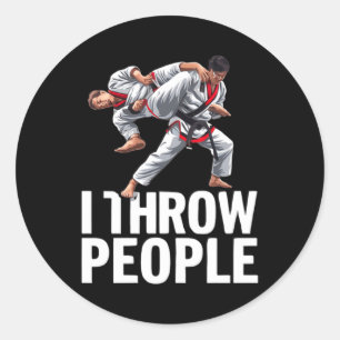 Throw People Martial Arts Karate Yudo Funny Jiu Classic Round Sticker