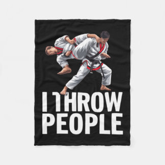 Throw People Martial Arts Karate Yudo Funny Jiu Fleece Blanket