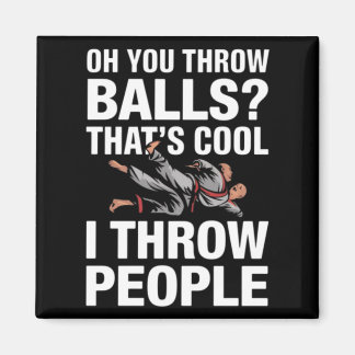 Throw People Martial Arts Karate Yudo Funny Jiu Magnet