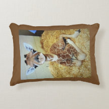 Throw Pillow 12x16 Baby Giraffe