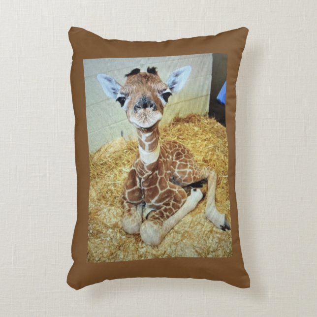 Throw Pillow 12x16 Baby Giraffe (Front(Vertical))
