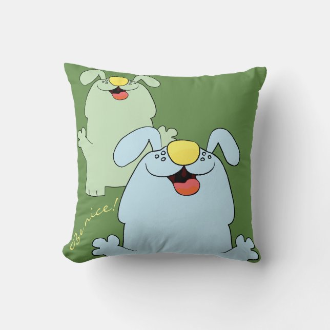 Throw Pillow 16" Square Dog Be Nice" (Front)