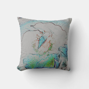 Throw Pillow 16x16 Nature Flower Blue Green