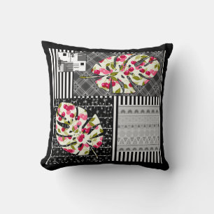 Throw Pillow Abstract patchwork quilting quilt ret
