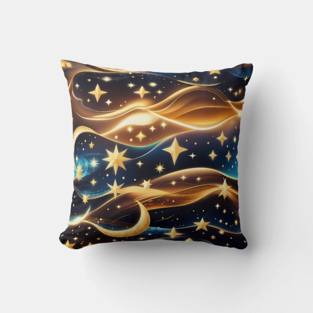 Throw Pillow – Amber Celestial Moon (Front)