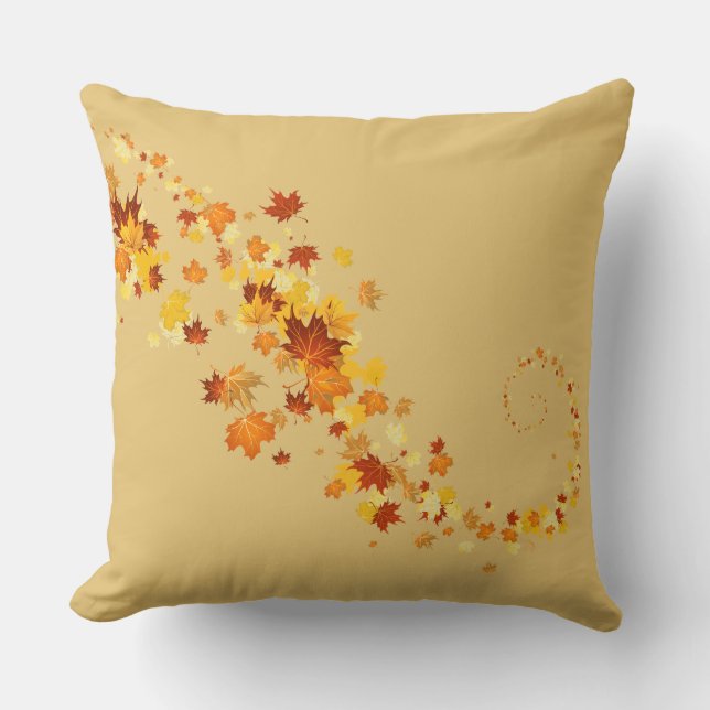 Throw Pillow-Autumn Leaves Cushion (Front)