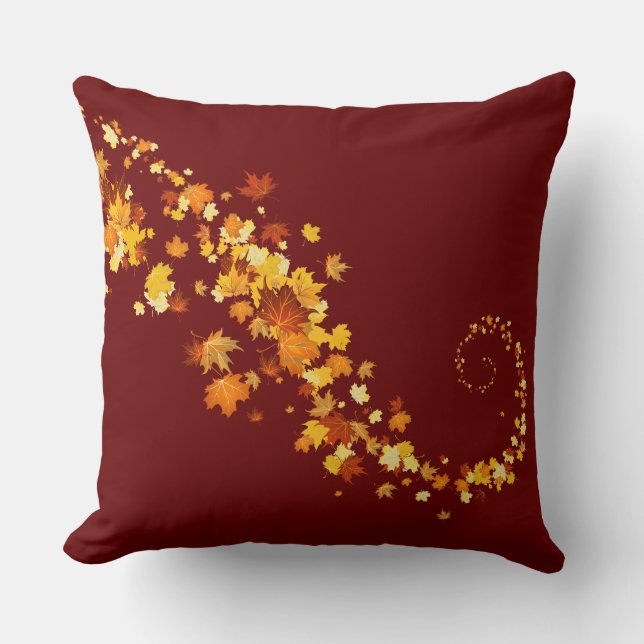 Throw Pillow-Autumn Leaves Cushion (Front)