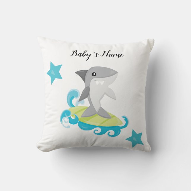 Throw Pillow Baby Shark Nursery Decoration (Front)