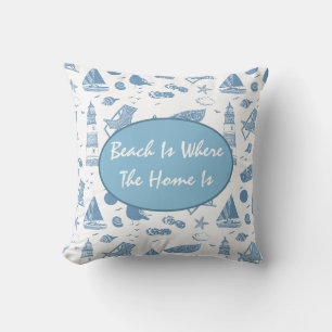 Throw Pillow-Beach Theme Cushion