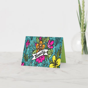 Throw Pillow Beauty with Flowers Holiday Card