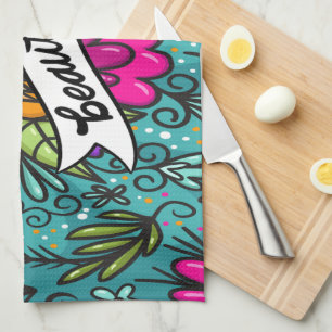 Throw Pillow Beauty with Flowers Tea Towel