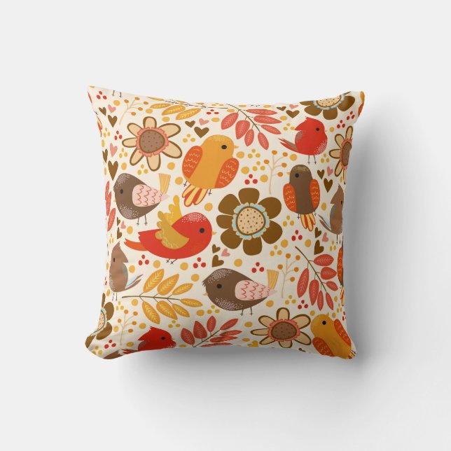 Throw Pillow-Birds Cushion (Front)