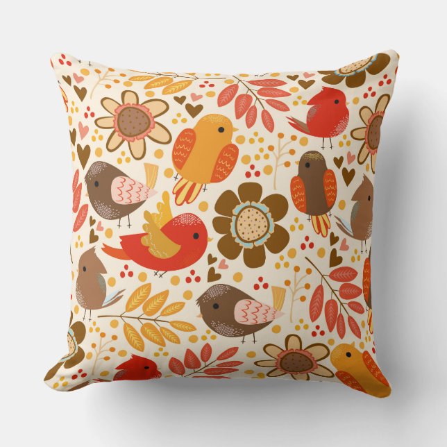 Throw Pillow-Birds Cushion (Front)